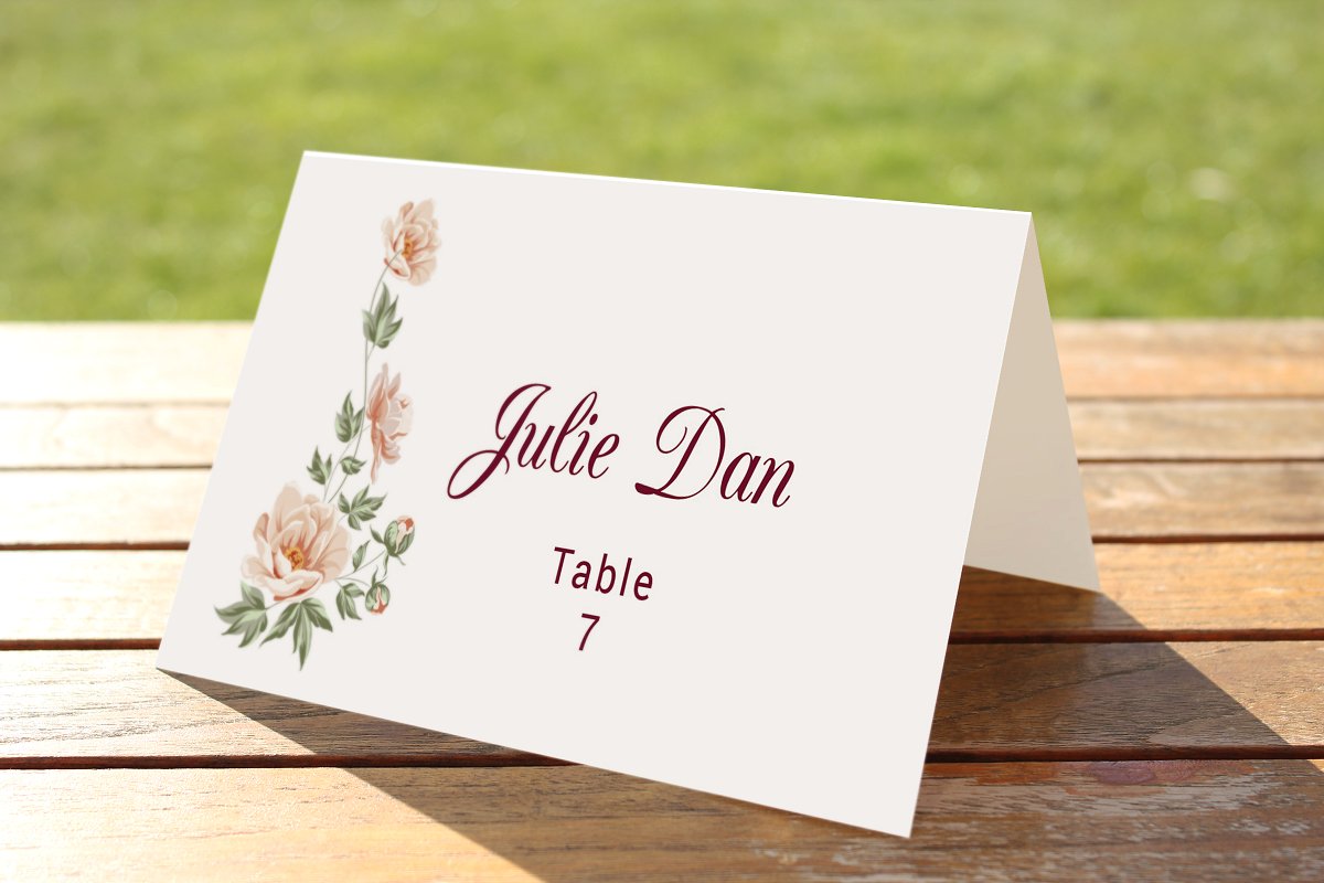 wedding table name place cards